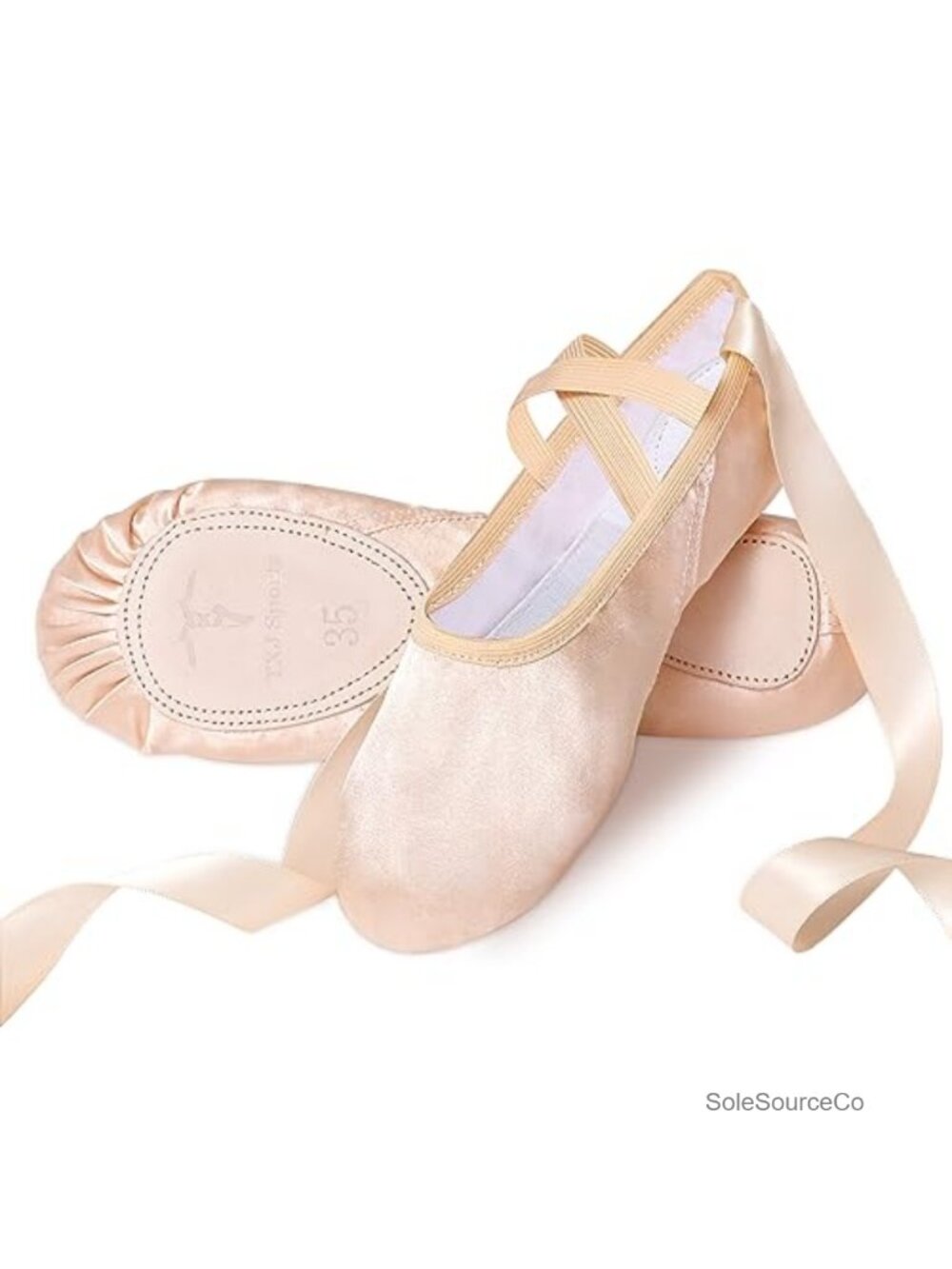 Satin Ballet Shoes Split Sole Dance Slippers for Girls